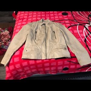 Might brown women’s leather jacket
